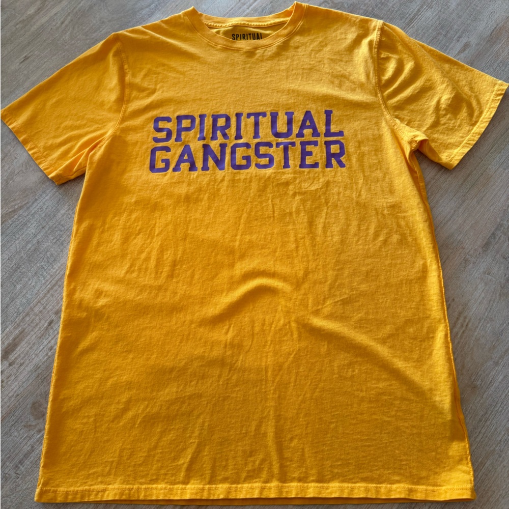 Spiritual Gangster Los Angeles LAKERS “ limited edition” Yellow t shirt